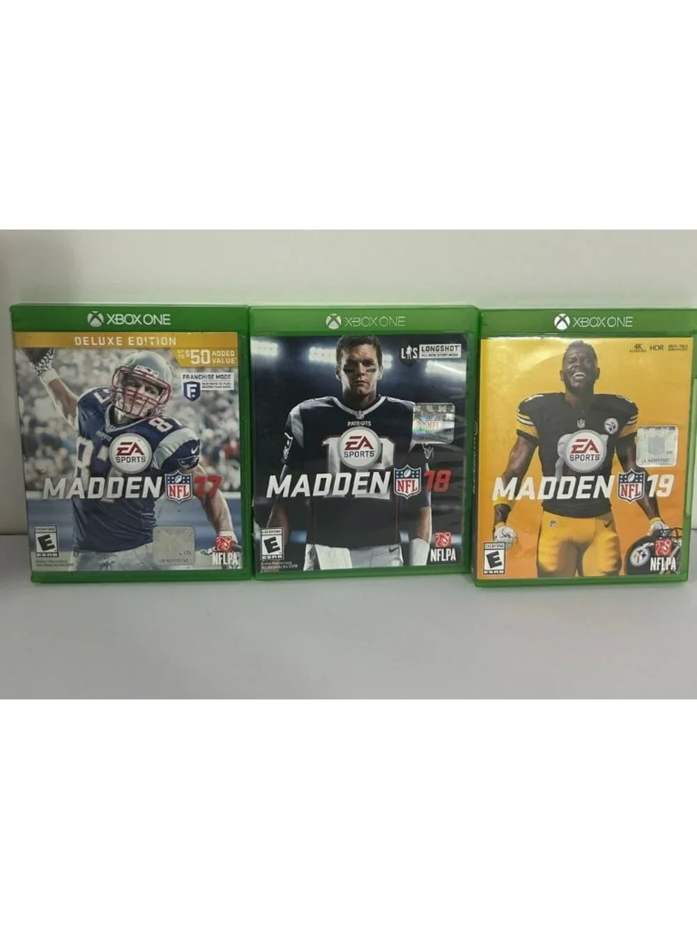 Xbox One Madden Lot of 3 NFL 19 + 18 + 17 Deluxe Edition Video Game Complete